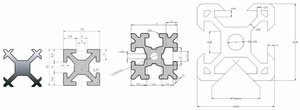 MicroRax, MakerBeam, OpenBeam和V-Slot铝的部分